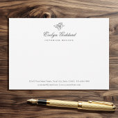 Elegante Kalligrafie Script Business Gray Flat Mitteilungskarte