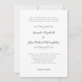 Elegante Kalligrafie Script Formal Wedding Gray Einladung (Vorderseite)