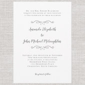 Elegante Kalligrafie Script Formal Wedding Gray Einladung
