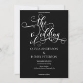 Elegante Kalligrafie Script Gothic Wedding Einladung (Vorderseite)