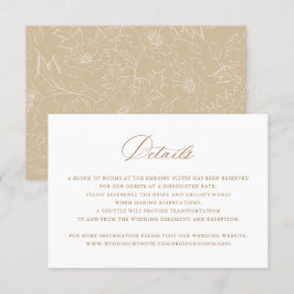 Elegante Kalligrafie Script-Hochzeitdetails Beilag Einladung