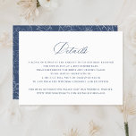 Elegante Kalligrafie Script-Hochzeitdetails Beilag Einladung<br><div class="desc">Elegante Kalligrafie Script Hochzeitsdetails Einsteckkarte. Navy Blue Script Wedding Details Card. Romantisches Elegantes Hochzeitseinladungs-Set</div>