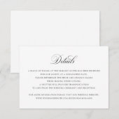 Elegante Kalligrafie Script-Hochzeitdetails Beilag Einladung (Vorne/Hinten)