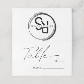 Elegante Kalligrafie Script-Hochzeitstisch Platzkarte (Außenseite Aufgefaltet)