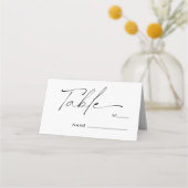 Elegante Kalligrafie Script-Hochzeitstisch Platzkarte (Vorderseite)