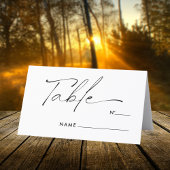 Elegante Kalligrafie Script-Hochzeitstisch Platzkarte