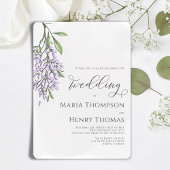 Elegante Kalligrafie Script Lavender Wedding Einladung