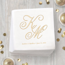 Elegante Kalligrafie Script Mit Monogramm Wedding