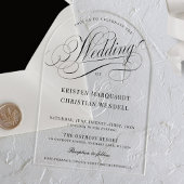 Elegante Kalligrafie Script Moderne Bogenhochzeit Acryleinladungen