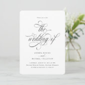 Elegante Kalligrafie Script Rounded Corner Wedding Einladung (Stehend Vorderseite)