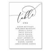 Elegante Kalligrafie Script Rustikale Hochzeit Tischnummer (Vorderseite)