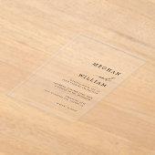 Elegante Kalligrafie Script Schwarz-weiß Wedding Acryleinladungen (Ablage )