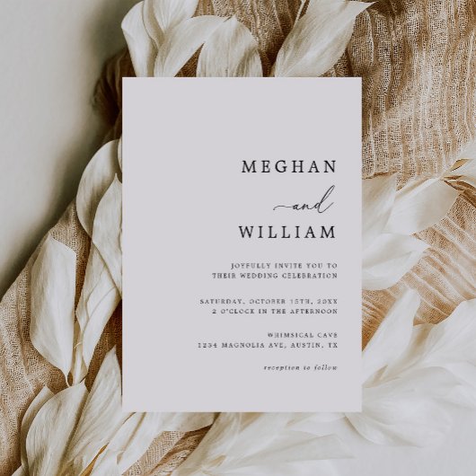 Elegante Kalligrafie Script Schwarz-weiß Wedding Einladung