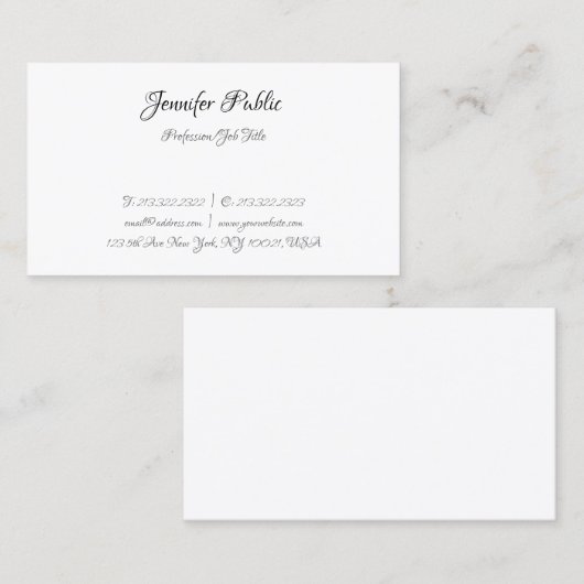 Elegante Kalligrafie Script Text Moderne Vorlage Visitenkarte (Vorne/Hinten)
