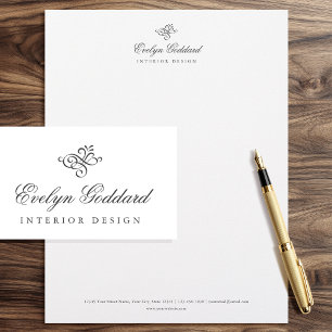 Elegante Kalligrafie Script Typografie Dunkelgrau Briefbogen