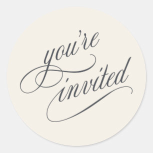 Elegante Kalligrafie Script Typografie Runder Aufkleber