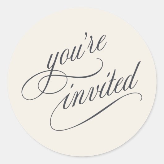 Elegante Kalligrafie Script Typografie Runder Aufkleber (Vorderseite)