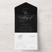 Elegante Kalligrafie Script Wedding All In One Einladung (Innen Boden)