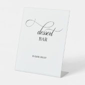 Elegante Kalligrafie Script Wedding Dessert Bar Sockelschild (Vorderseite)