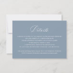 Elegante Kalligrafie Script Wedding Details Blau Einladung<br><div class="desc">Elegante Kalligrafie Script Hochzeitsdetails Einsteckkarte. Golden Script Wedding Details Card. Traditionelles Elegant Duty Blue Wedding Invitation Set</div>