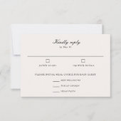 Elegante Kalligrafie Script Wedding Meal Choice RSVP Karte (Vorderseite)