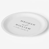 Elegante Kalligrafie Script Wedding Pappteller (Schrägansicht)