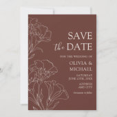 Elegante Kalligrafie Simple Wedding Save the Dates Einladung (Vorderseite)