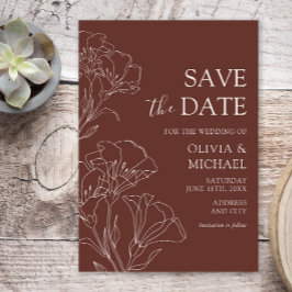 Elegante Kalligrafie Simple Wedding Save the Dates Einladung