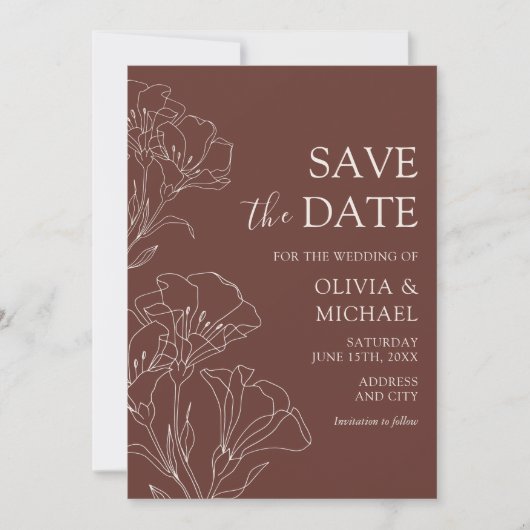 Elegante Kalligrafie Simple Wedding Save the Dates Einladung (Vorderseite)