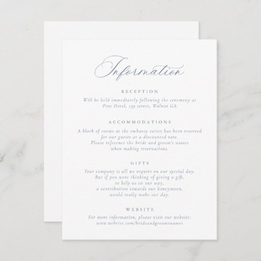 Elegante Kalligrafie-Skripteinträge Einladung (Vorne/Hinten)