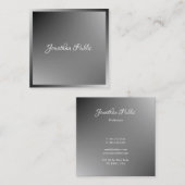 Elegante Kalligrafie-Skriptname Moderne Vorlage Quadratische Visitenkarte (Vorne/Hinten)