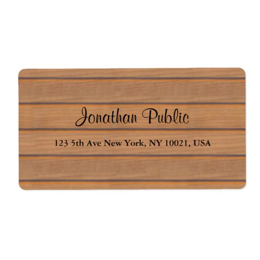 Elegante Kalligrafie Skriptname Text Holzversand (Vorne)