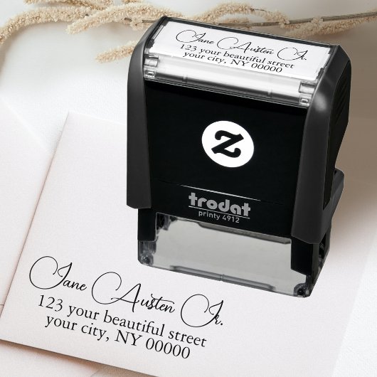 Elegante Kalligrafie Stilvolle Rücksendeadresse Permastempel