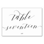 Elegante Kalligrafie-Tabelle siebzehn Empfang Tischnummer (Rückseite)