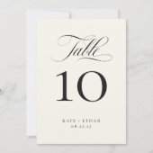 ELEGANTE KALLIGRAFIE Tischnummernkarte Einladung (Vorderseite)