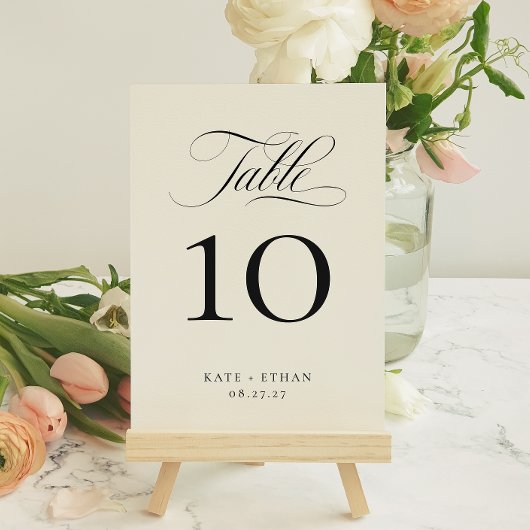 ELEGANTE KALLIGRAFIE Tischnummernkarte Einladung