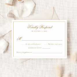 Elegante Kalligrafie Traditionelle Goldhochzeit RS Einladung