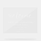 Elegante Kalligrafie Transparenter Firmenempfang Acrylschild (Vorderseite)