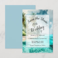 Elegante Kalligrafie Tropische Strandhochzeit