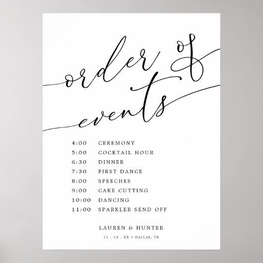 Elegante Kalligrafie - Veranstaltungsorden Poster (Vorne)