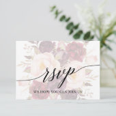 Elegante Kalligrafie verblasste Floral Website RSV RSVP Karte (Stehend Vorderseite)