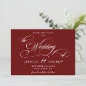 Elegante Kalligrafie Wedding Digital Save the Date (Stehend Vorderseite)