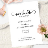 Elegante Kalligrafie Wedding Save the Date Foto Einladung
