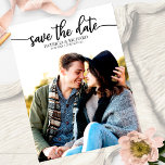 Elegante Kalligrafie Wedding Save the Date Foto Postkarte<br><div class="desc">Elegante Kalligrafie Wedding Save the Date Foto Postcard</div>