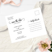 Elegante Kalligrafie Wedding Save the Date Foto Postkarte