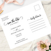 Elegante Kalligrafie Wedding Save the Date Foto Postkarte