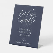 Elegante Kalligrafie Wedding Sparkler Send-off Ped Sockelschild (Vorderseite)