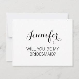 Elegante Kalligrafie wird meine Bridesmaid sein Einladung