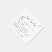 Elegante Kalligrafie Wissenswertes Hochzeit  Serviette (Ecke)
