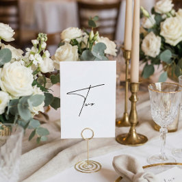 Elegante kalligrafische Hochzeitstil-Tischnummer 2 Tischnummer